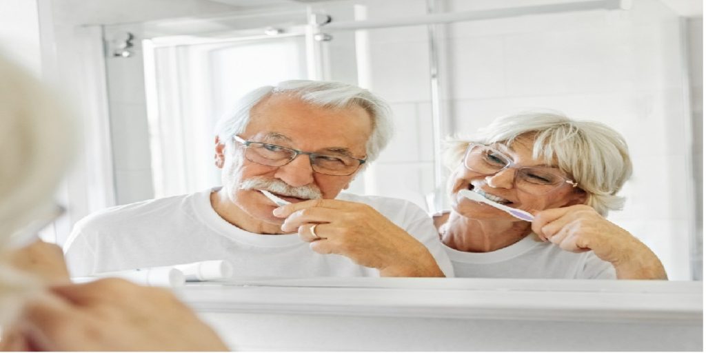 tooth brushing old people