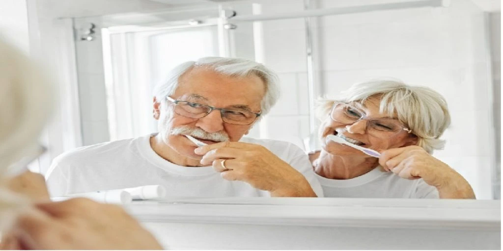 tooth brushing old people