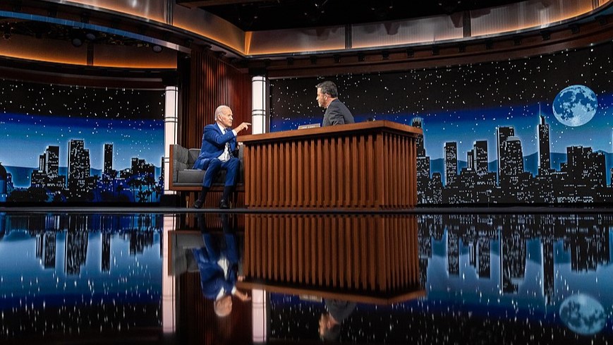 Joe Biden tapes an appearance on “Jimmy Kimmel Live!”