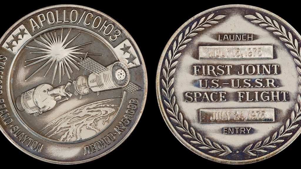 Apollo-Soyuz Test Project Flown Silver Robbins Medallion