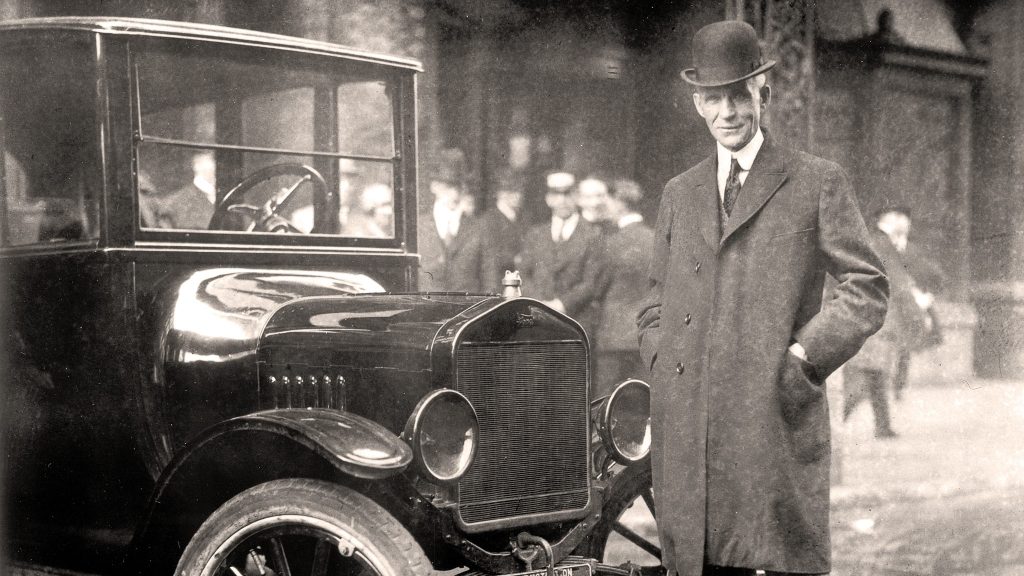Henry Ford with Model T, Hotel Iroquois, Buffalo NY 1921