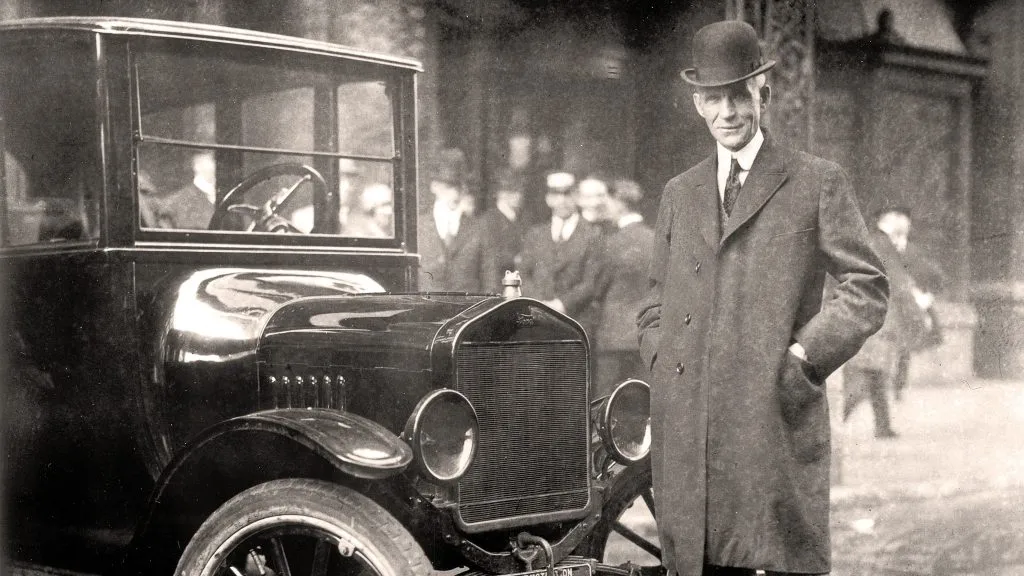 Henry Ford with Model T, Hotel Iroquois, Buffalo NY 1921