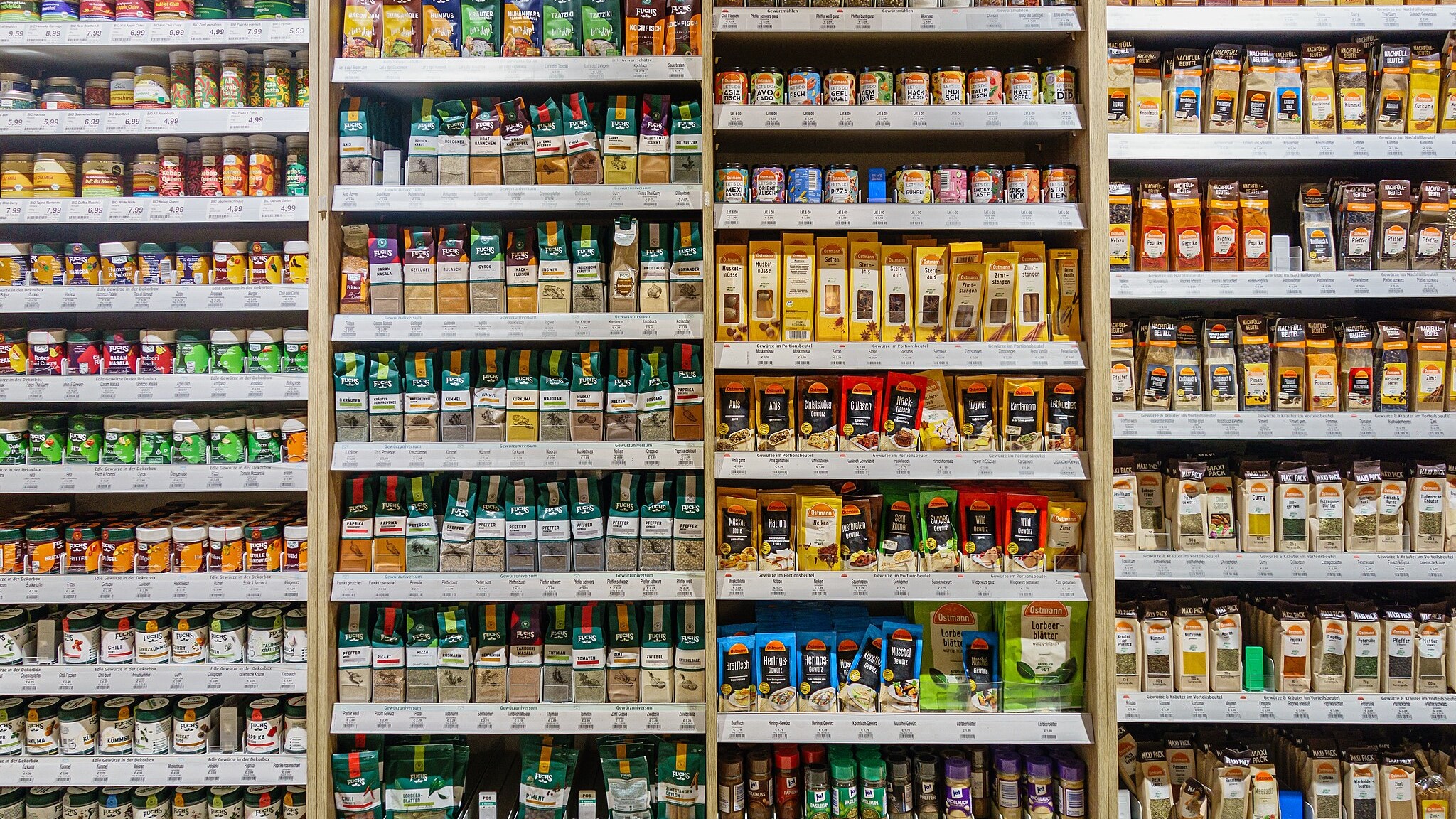 spices in a supermarket