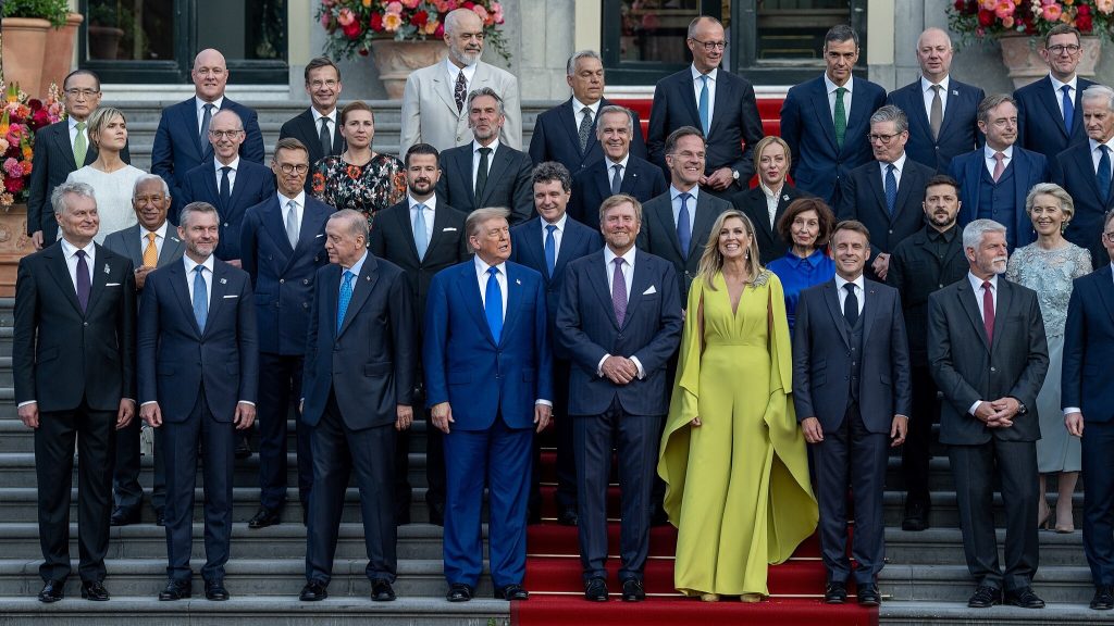 President Donald Trump participates in a family photo for the 2025 NATO Summit at the Huis ten Bosch Palace in The Hague, Netherlands, Tuesday, June 24, 2025. (Official White House Photo by Daniel Torok)