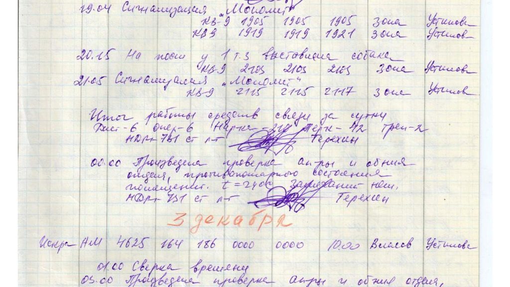 UBV-76 radio station transmissions journal