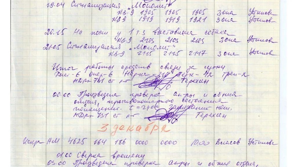 UBV-76 radio station transmissions journal