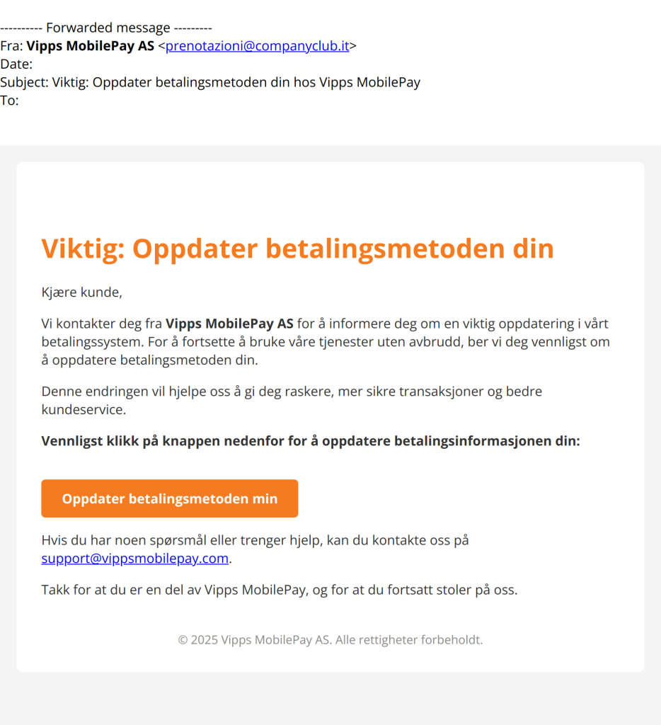 Vipps svindelmail