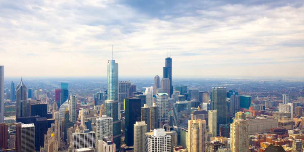 Chicago, downtown, aerial