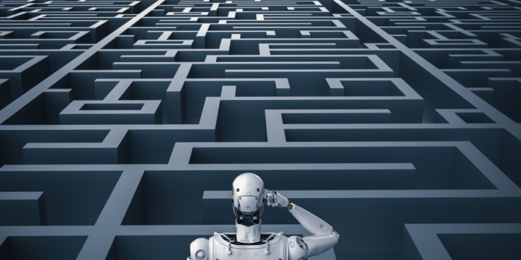 Artificial intelligence, AI, robot, escape, choice, maze