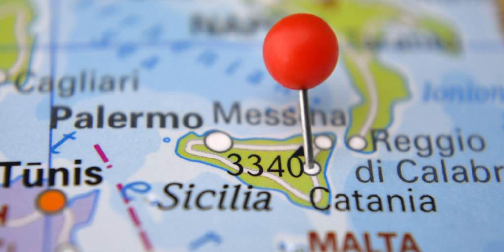 Italy, Sicily, Catania, map