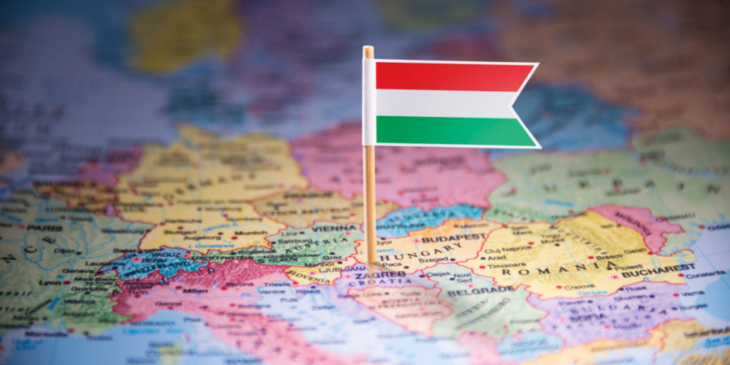 Europe, map, Hungary, flag