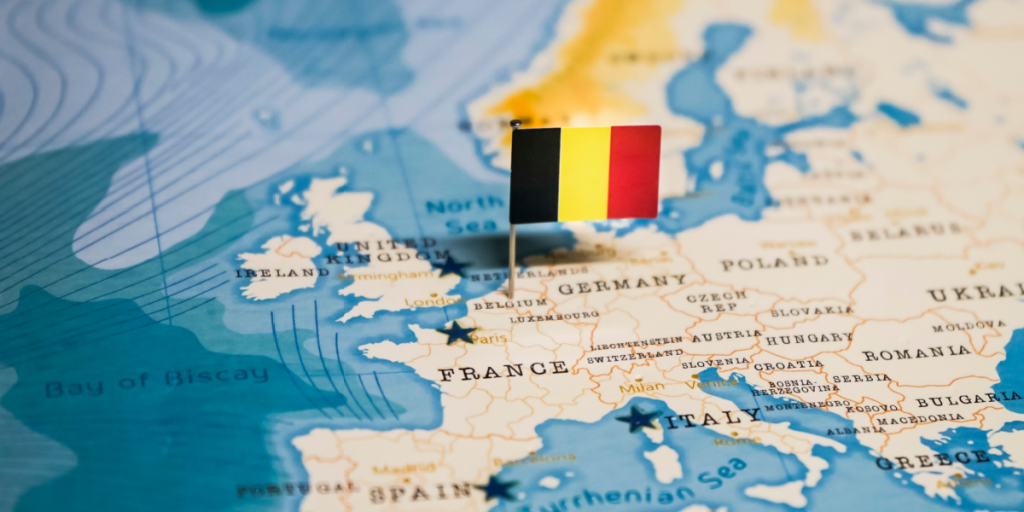 Europe, map, Belgium, flag