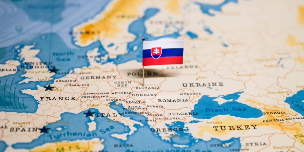 Europe, map, Slovakia, flag