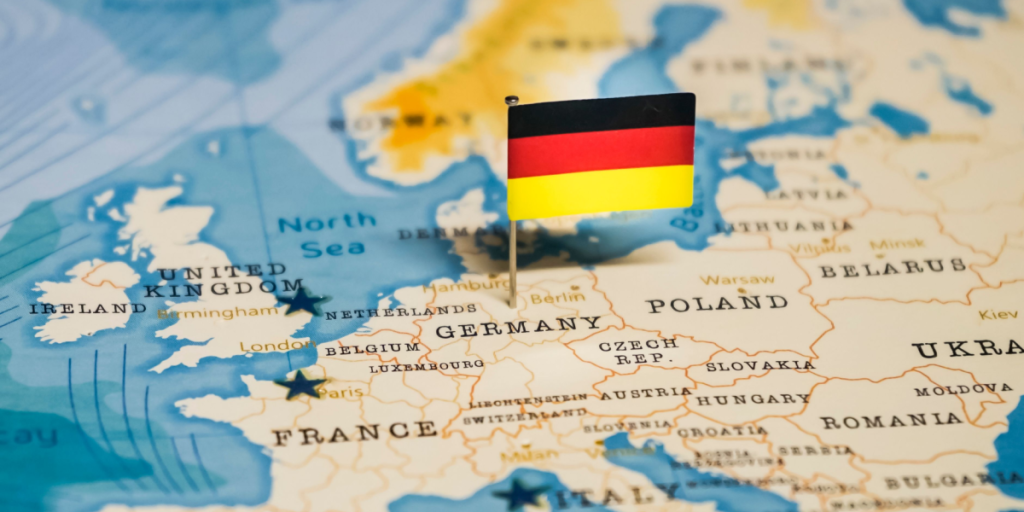 Germany, map, flag, pin