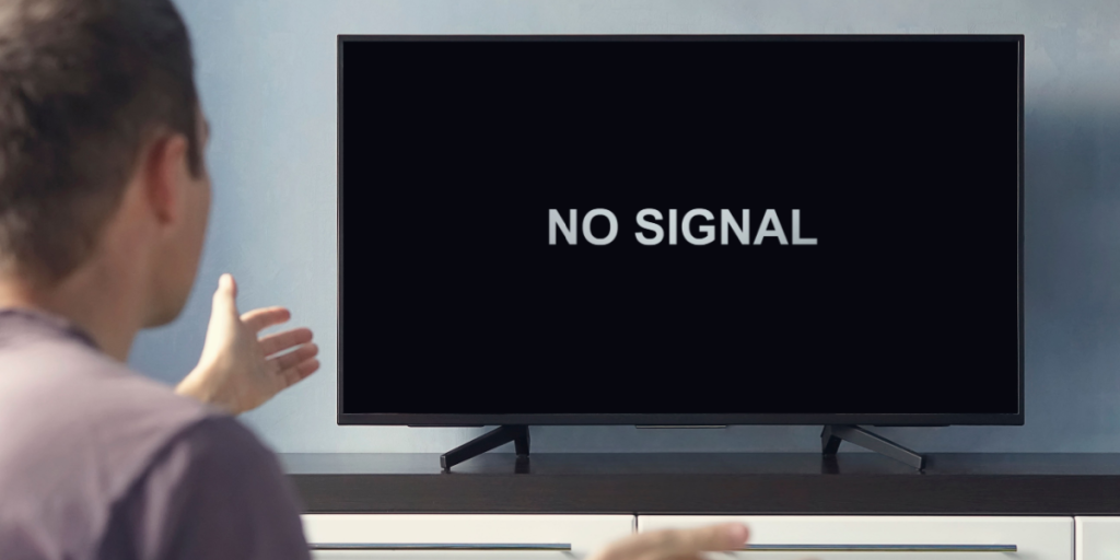 TV, no signal, turn off