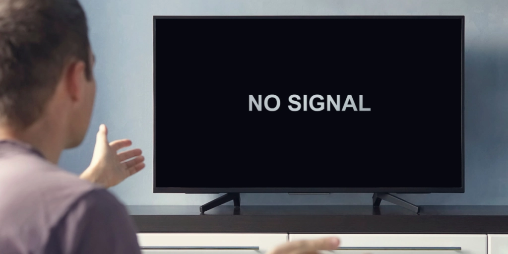 TV, no signal, turn off