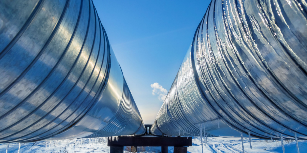 Pipeline, Russia, Siberia, winter, ice, snow