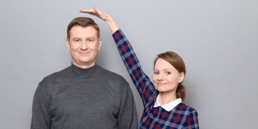 Højde, højdeforske, height, tall man, short woman