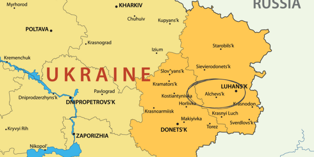 Luhansk Oblast, map, Ukraine