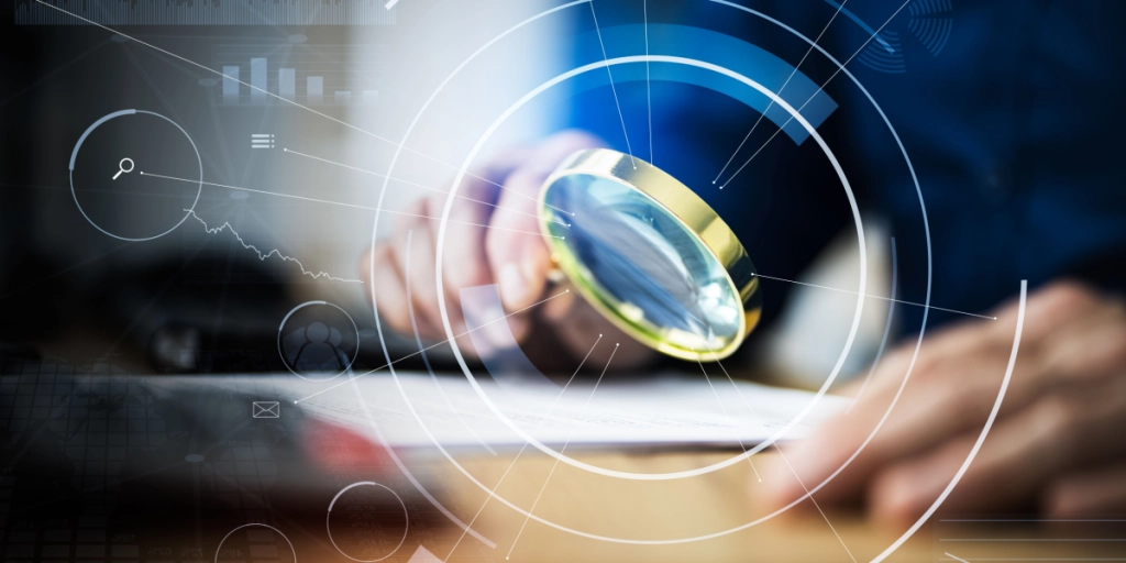 Investigation, magnifying glass