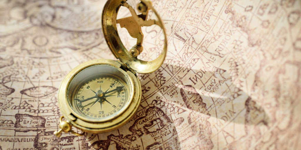 Old map, compass, adventure, travel