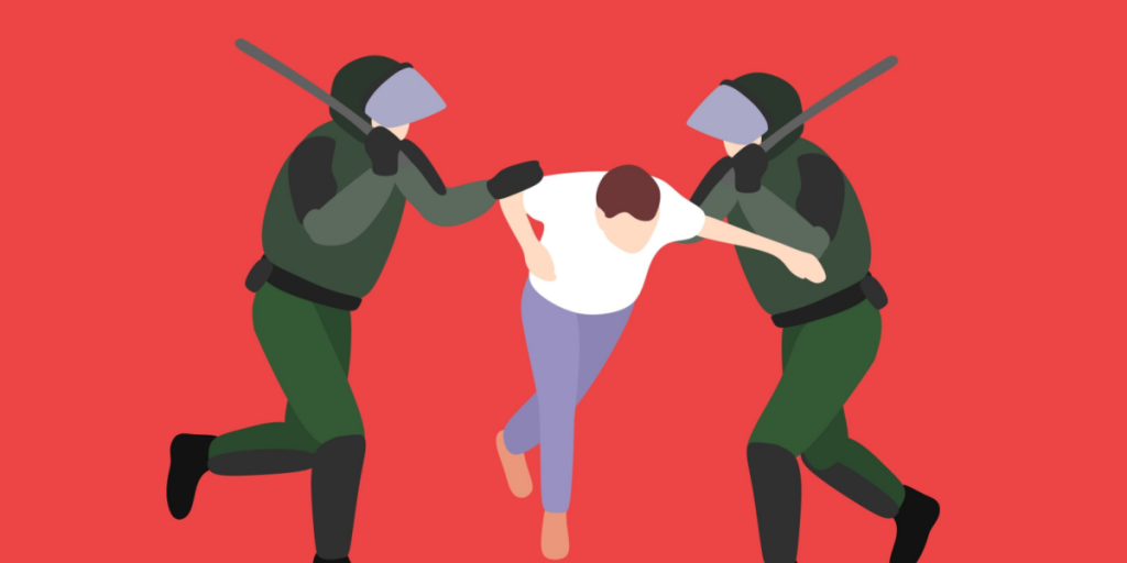 Police brutality, oppression, protest, military