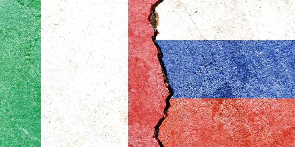 Italy, Russia, flags