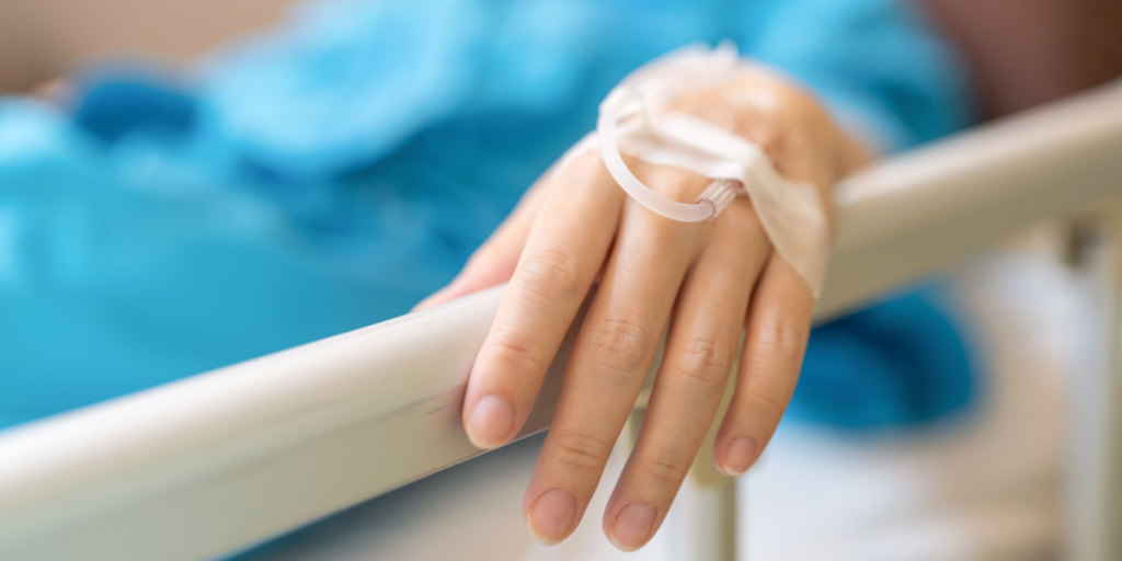 Girl, woman, hand, hospital, bed