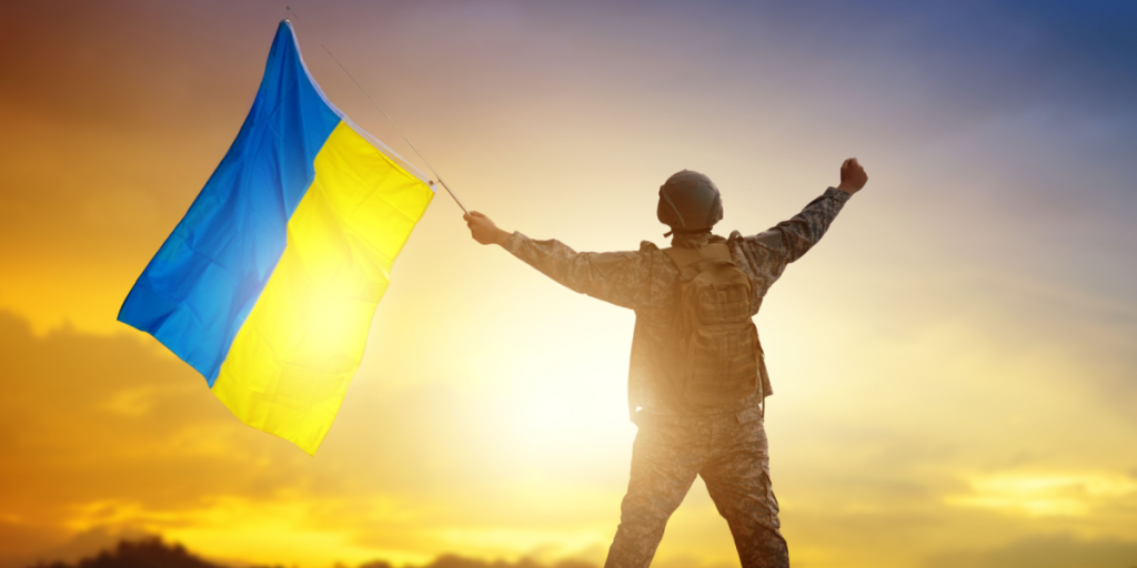 Ukraine, victory, war, soldier, flag