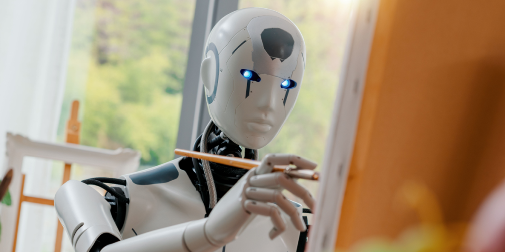 Artificial intelligence, AI, robot, painting, art