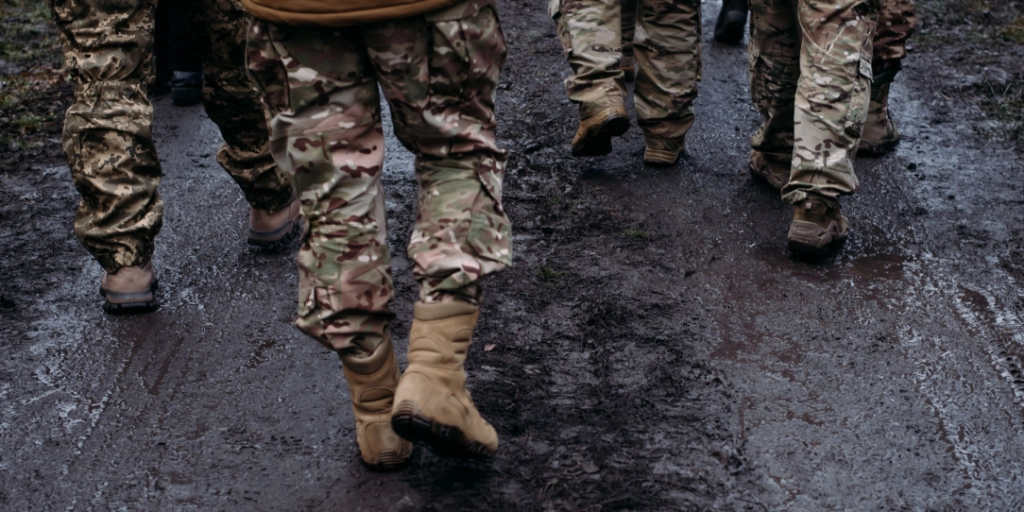 Soldiers, walking