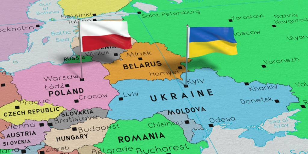 Poland, Ukraine, map