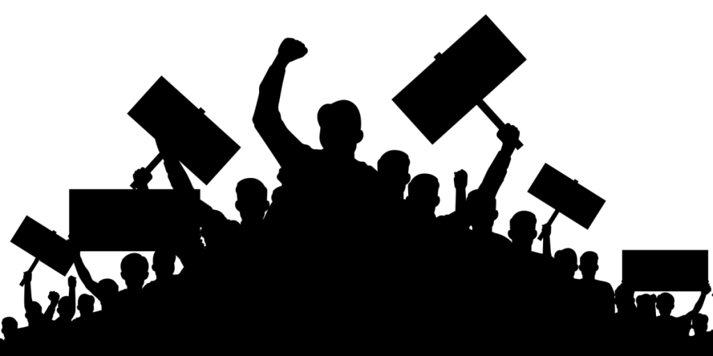 Protests, silhuettes