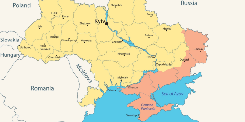 Ukraine, map, russia, control