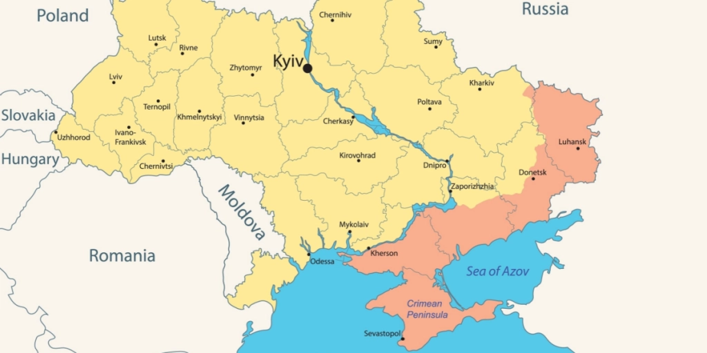 Ukraine, map, russia, control