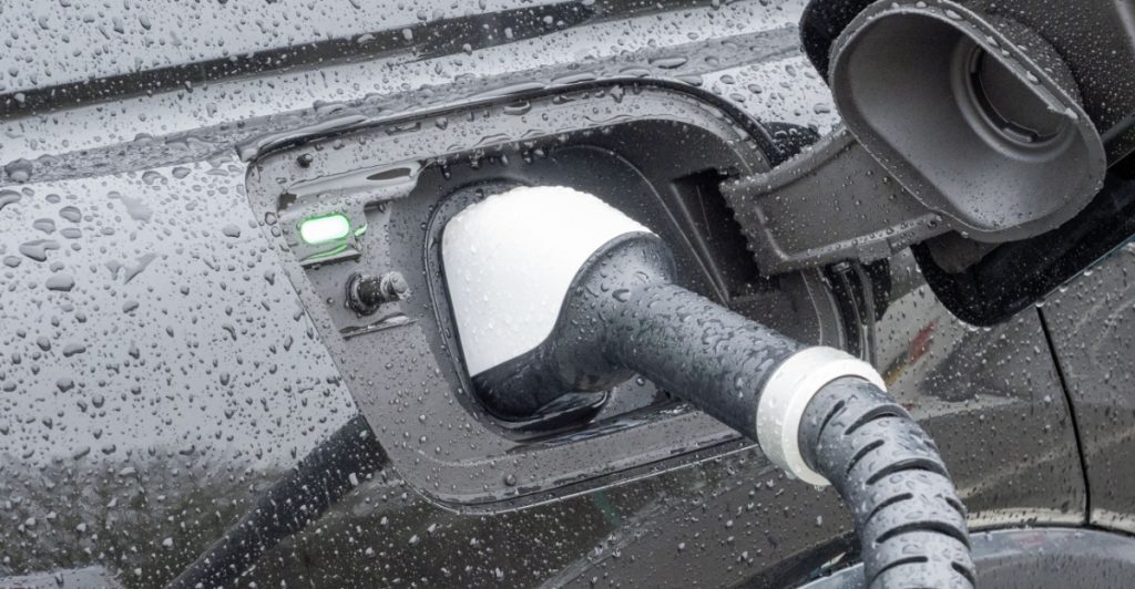 Electric car raining, elbil regn