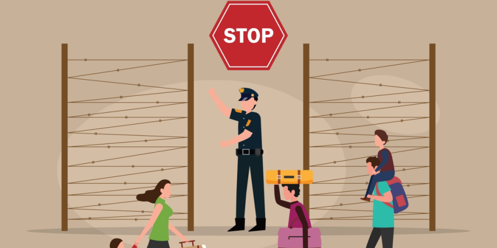 Border control, stop, asylum, refugees, immigrations