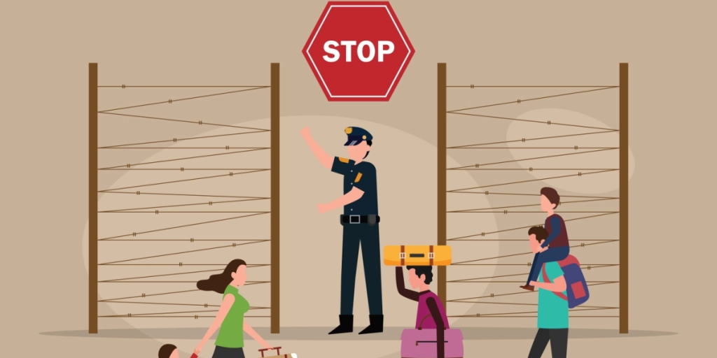 Border control, stop, asylum, refugees, immigrations