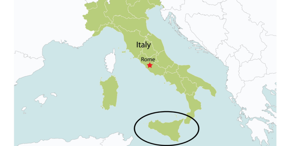 Italy, Sicily, map