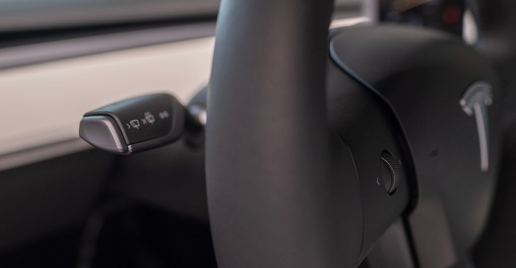 Blinkers, Tesla turn signal lever