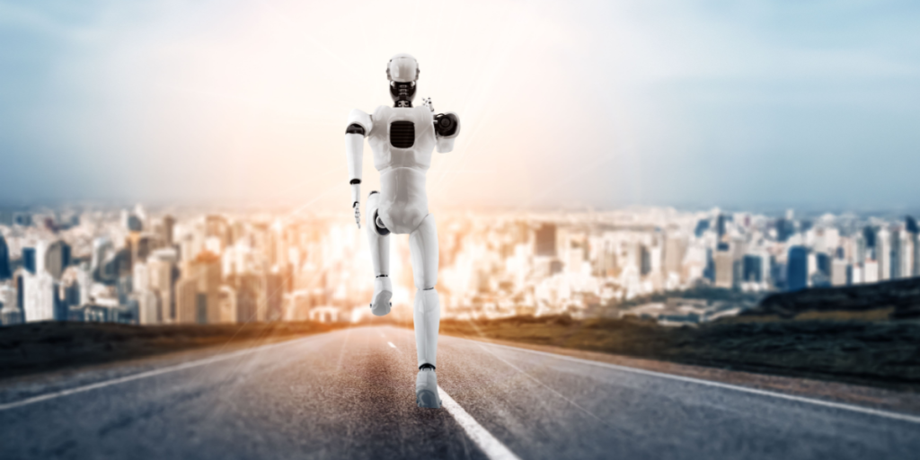 Artificial intelligence, AI, robot, escape, running
