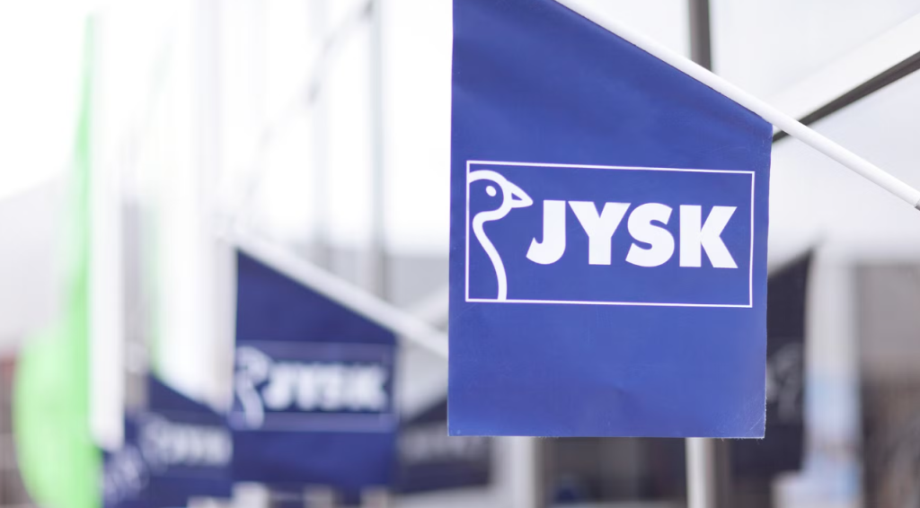 Jysk, logo, flag, møbelbutik