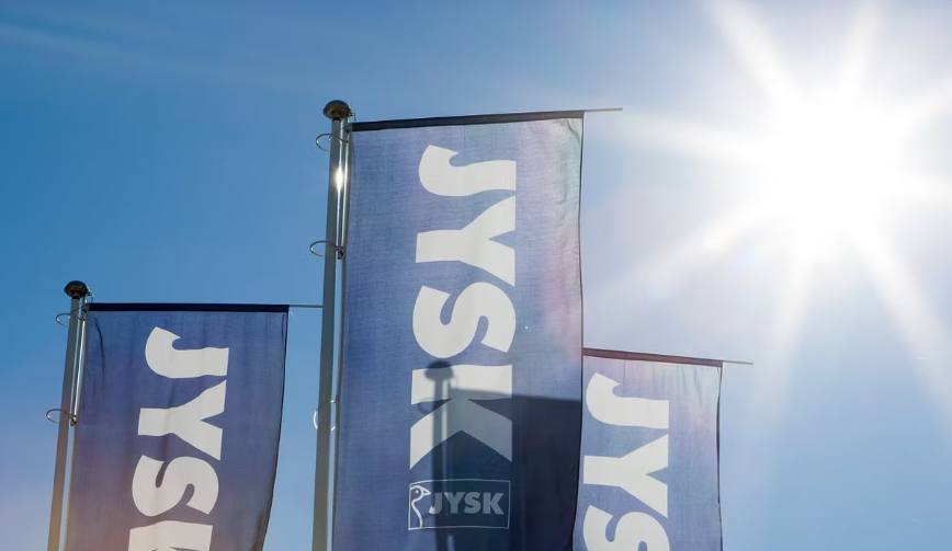 Jysk, logo, flag, møbelbutik