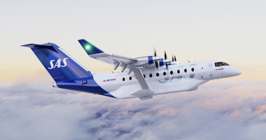 SAS, electric, elektrisk, fly, plane