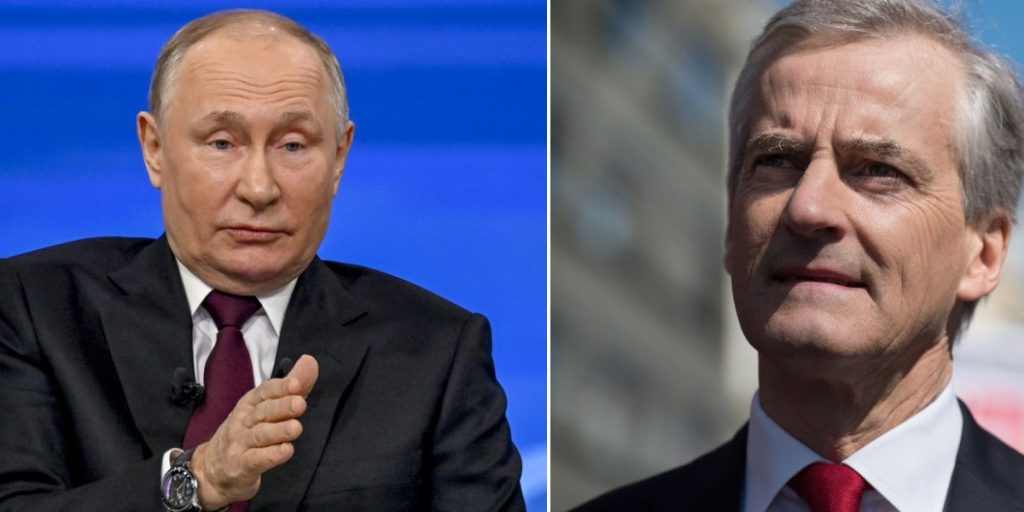 Russian President Vladimir Putin, Jonas Gahr Støre, Norges statsminister, Prime Minister of Norway