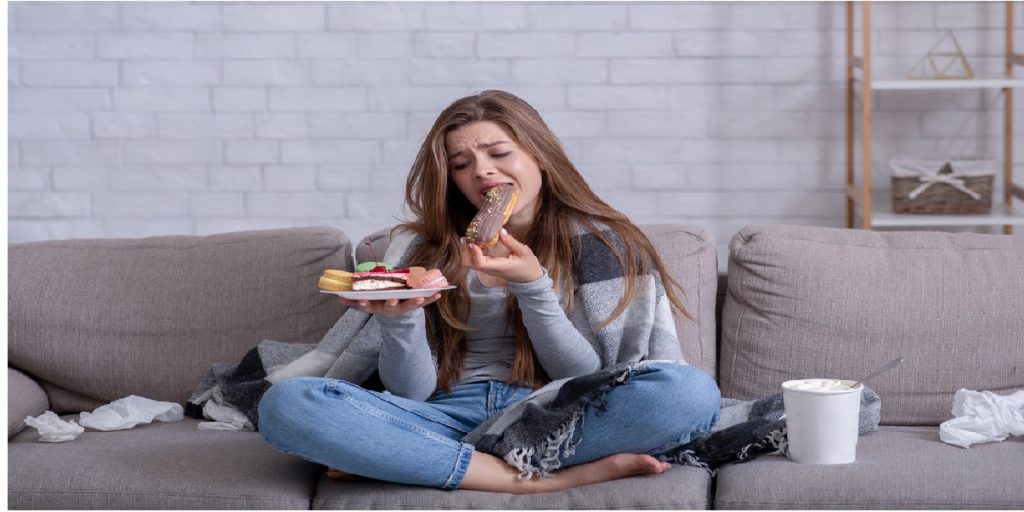 eating food depressed snack