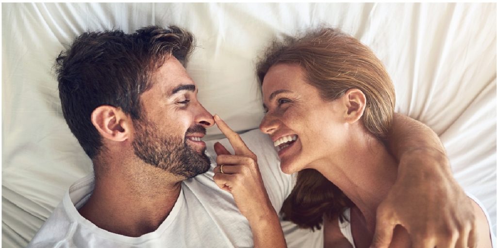 marriage happy bed man woman