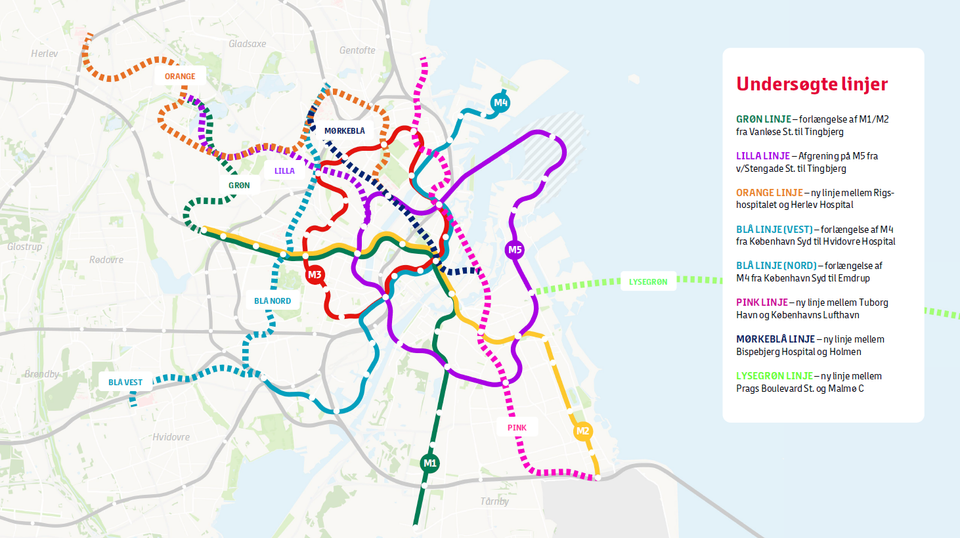 metro, nye metrolinjer København