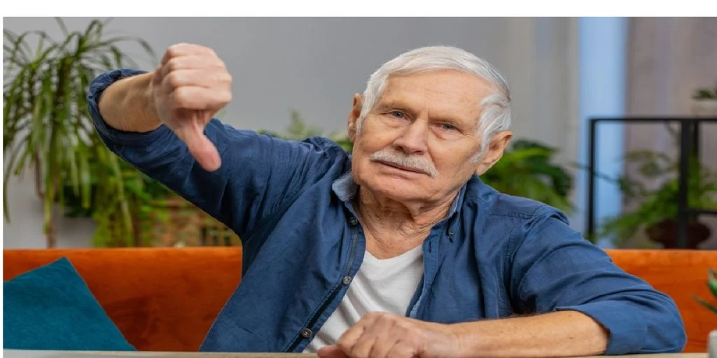 retired man not happy