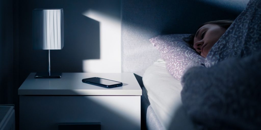 phone on bedside table
